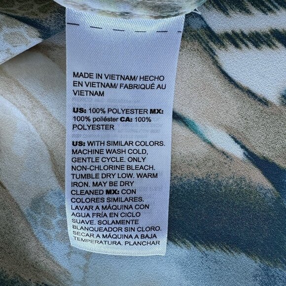 Chicos Snake & Tropical Print Tunic Top Size 2XL Bracelet Sleeve Y Neckline - Picture 8 of 9